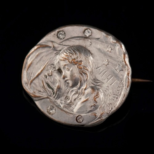 Broche métal argenté - argenté, &
