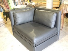 chauffeuse  Vallentuna en cuir  noir  transformable en lit