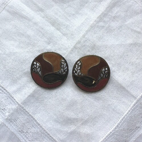 Vintage enamel gold - enamel,