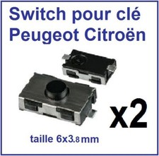 2x Switch bouton de clé Peugeot 206 307 406 partner Citroen C2 C3 xsara berlingo