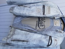 Blouson moto homme couleur dominante gris en cuir taille 2xl