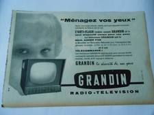 Publicité 1958 - Grandin radio télévision Ménagez vos jeux
