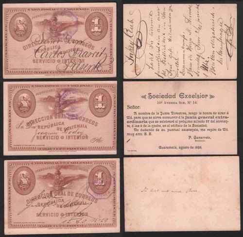 Guatemala 1895 three 1c - 1895-8,,