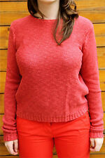 pull framboise lin coton