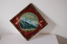 Cadre fixé sous verre Souvenir de Chamonix 23 cm année 20 -