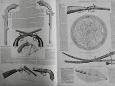 1870 ARME PISTOLET REVOLVER LEFAUCHEUX FUSIL BOIS LEPAGE 1 JOURNAL ANCIEN