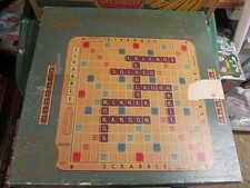 Scrabble Turntable edition COMPLETE box & instructions VINTAGE wood tiles