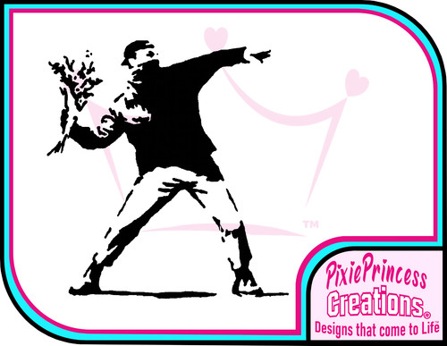Banksy fleur lanceur - banksy, d