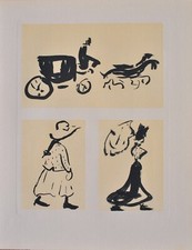 Albert MARQUET : Scènes de vie parisienne, GRAVURE, 1948 + certificat