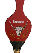 ANCIEN SOUFFLET DE CHEMINEE BARBECUE TÊTE DE BOEUF BUFFLE