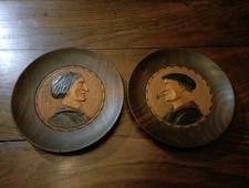 Paire D'Assiettes en  Bois