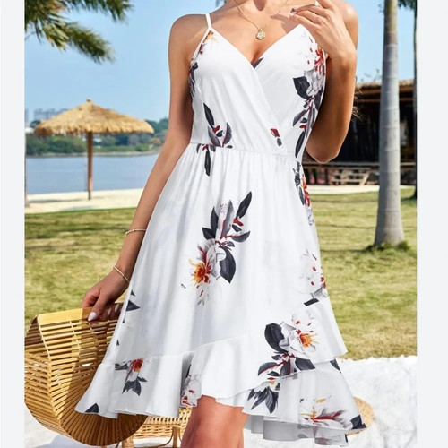 Floral white dress - floral,