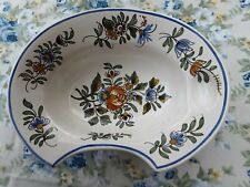 Ancien Plat A Barbe signé  En Faience au décor Meillonnas fait main  du 18ème 