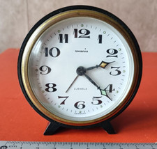 Réveil mécanique en Plastique - Fonctionne bien - marque SWANIA 2 JEWELS, GERMAN