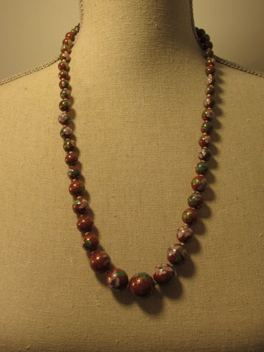 Ancien collier sautoir perles - collier,