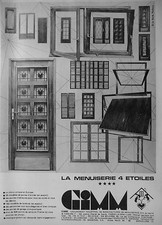 PUBLICITÉ DE PRESSE 1969 GIMM MENUISERIES 4 ETOILES ALUMINIUM FENÊTRES ET PORTES