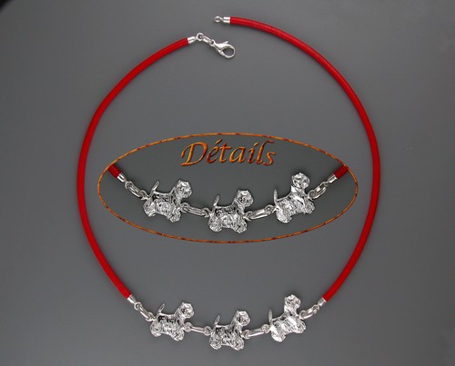 Collier chien westie argent - collier,