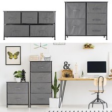 Meuble commode rangement étagère tissu gris 2/4/5 tiroirs au choix ML-DESIGN®