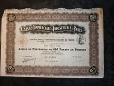 Action Au Porteur Caisse Commerciale & Industrielle De Paris 1914