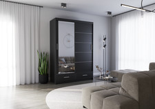 Armoire à portes coulissantes armoire FLORENCE semi-brillante avec miroir...