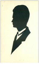 fantaisie. n°42743 . silhouette.encre de chine portrait de cote.profil