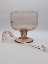 Coupe saladier  bol a punch avec sa louche en verre soufflé bullé