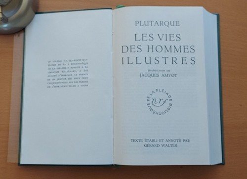 Pléiade plutarque la - plutarque, :