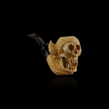 Pipe en écume de mer crâne corné tabac pipe sculptée à la main fumante 海泡石...