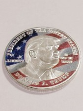 Pièce de collection Donald Trump couleur monnaie étrangère d'occasion
