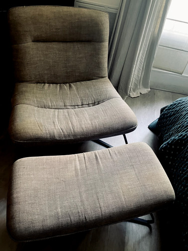 Fauteuil repose pieds toile - et,