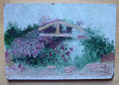 Vieux tableau peint huile - vieux,