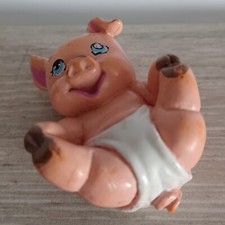 Figurine BABIES magic babies animaux LGT 1991 Galoob 5cm bébé cochon allongé. 
