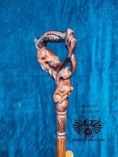 Canne bâton de marche lion et