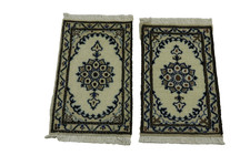 2 X Tapis Oriental Noué à la Main Naïn Auto Tapis de Sol (60 X 40 CM) Neuf