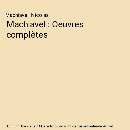 Machiavel oeuvres - :,