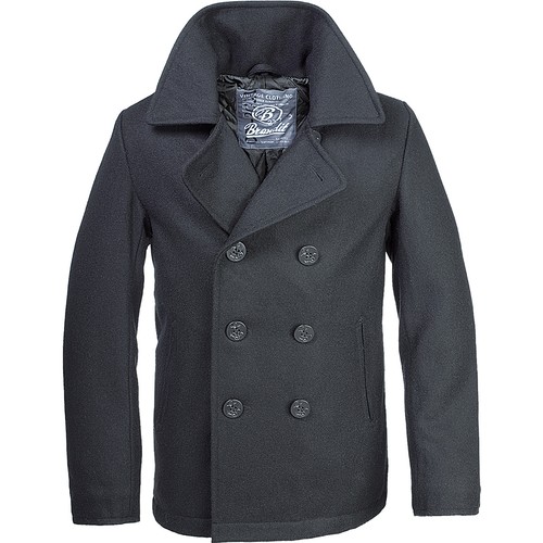 Brandit pea coat - pea, noir
