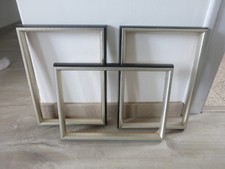 lot 3 cadres photo contour argenté bord noir en bois pour deco 
