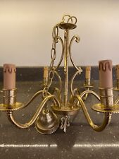 MAGNIFIQUE GRAND LUSTRE BRONZE DORÉ DLG Lucien GAU Hollywood Regency
