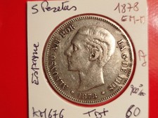 Espagne 5 Pesetas 1878