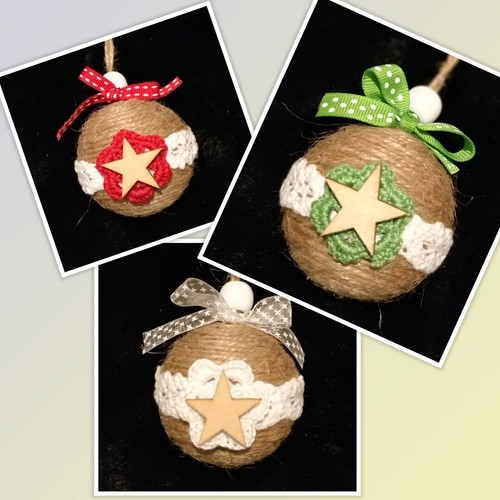 Boule noël ficelle et - boule,