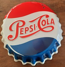 Ancienne Plaque Emaillée PEPSI COLA  vitracier neuhaus  déco  bar café pub  48cm