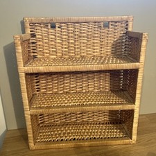 Petite Étagère En Rotin Rangement À Accrocher Ou À Poser Déco Bohème Estivale