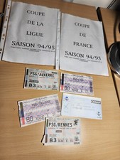 Lot de 5 billets PSG 1994-1995