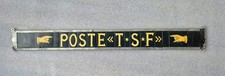 Panneau tôle & carton Poste TSF avec main indicatrice 50x5cm No plaque émaillée