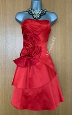 Karen Millen UK 8 Satin Rouge Rose Corsage Sans Balle Robe de Cocktail EU36