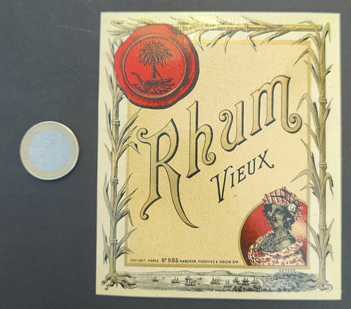 Ancienne étiquette vieux - ancienne, rhum