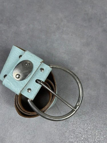 Ceinture cuir turquoise