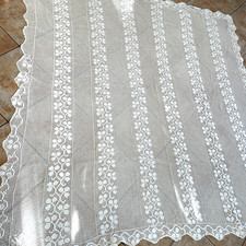 Ancien dessus de lit en filet fil de coton au crochet pour lit Fait Main