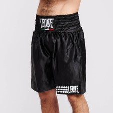 Leone 1947 Short Boxe, Unisexe, Sport de Contact - 01 ( Noir/Blanc)