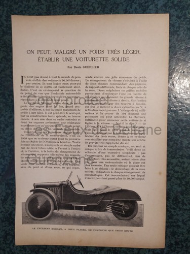 Cyclecar morgan document - morgan,